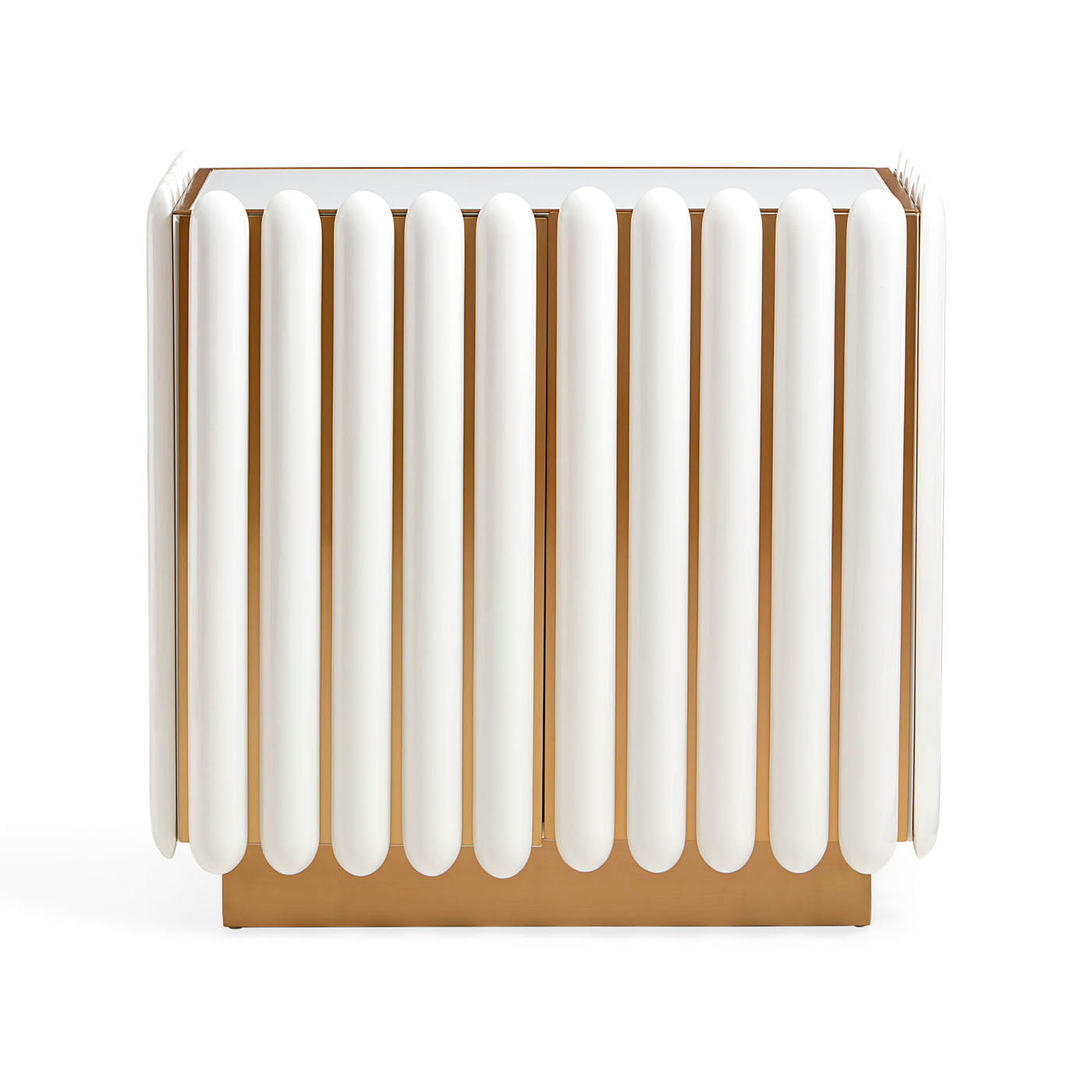 kiki cabinet ivory lacquer brass - front view