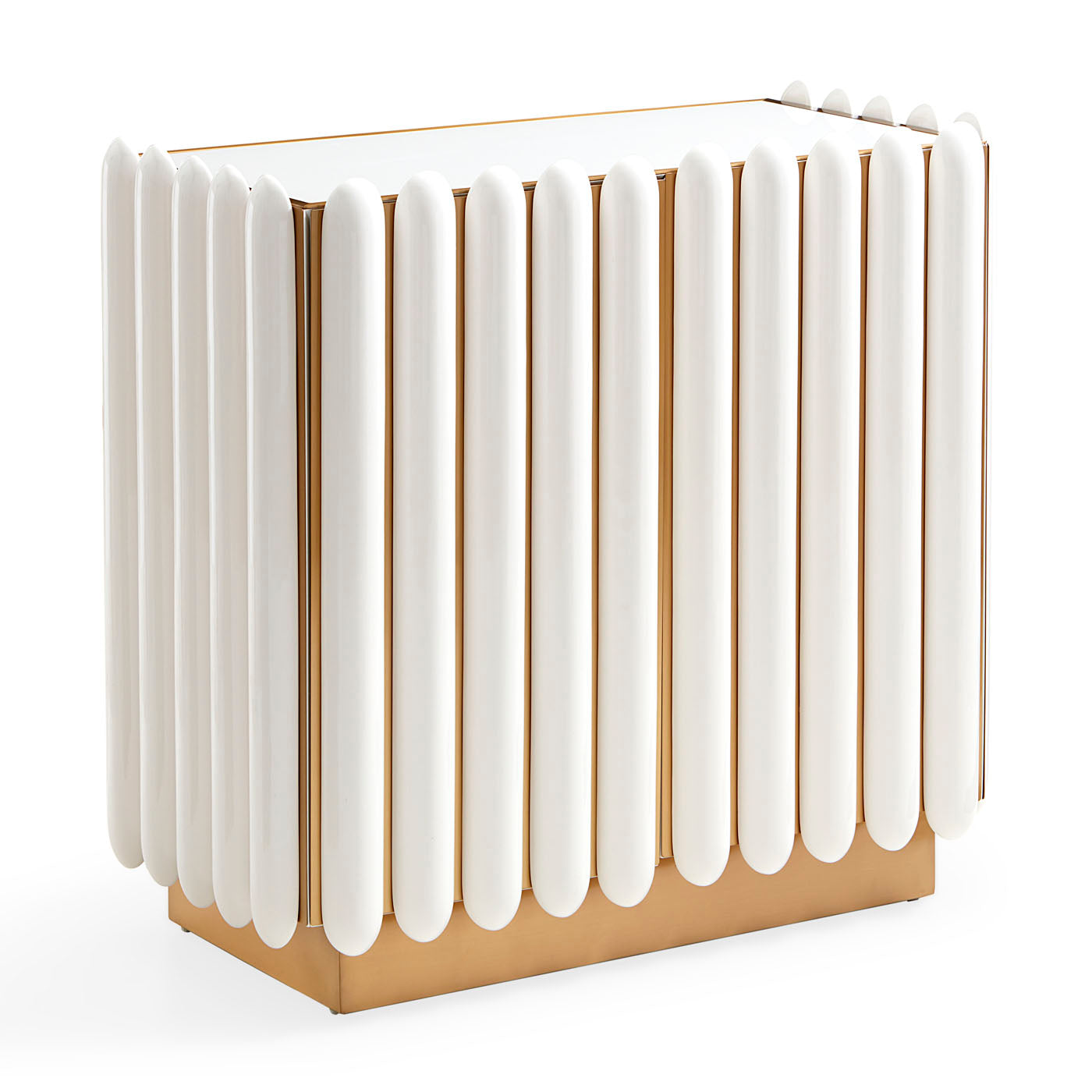 kiki cabinet ivory lacquer brass - angle view