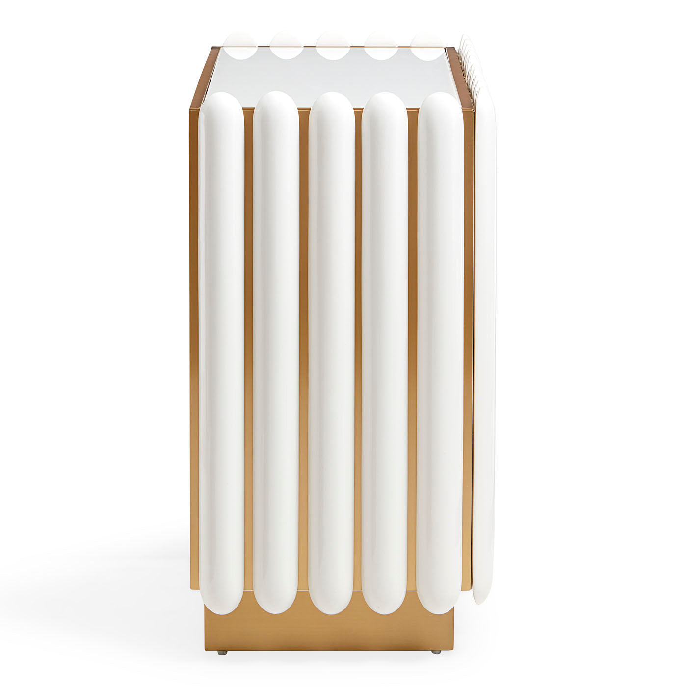kiki cabinet ivory lacquer brass - side view