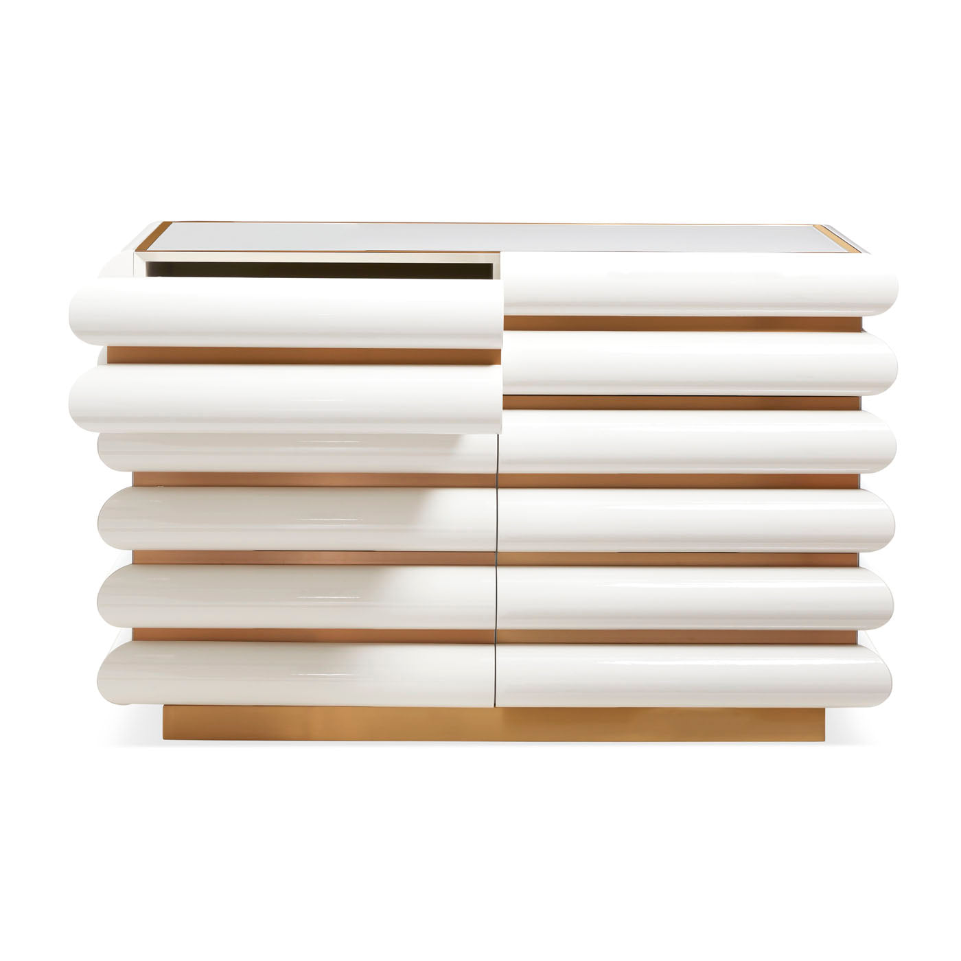 kiki six drawer dresser teal - detail view