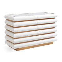 kiki six drawer dresser ivory - open front view