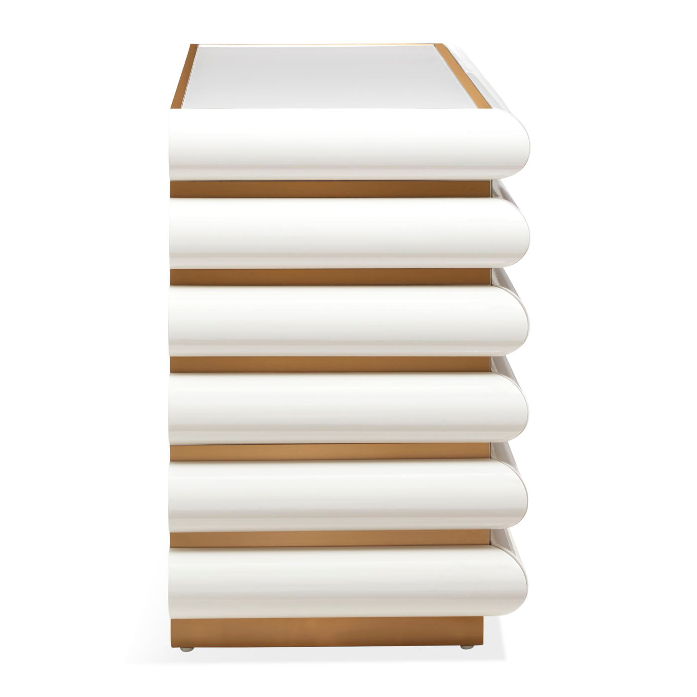 kiki six drawer dresser ivory - angle view
