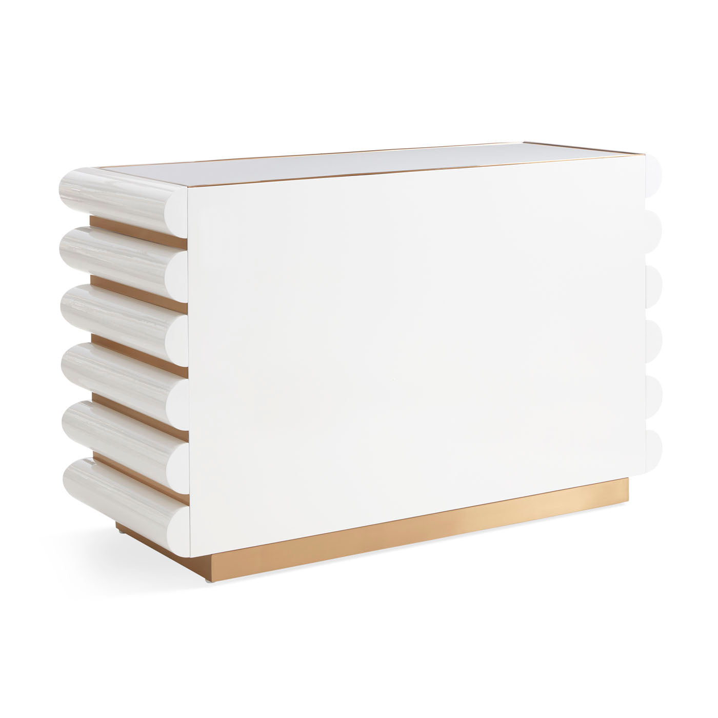 kiki six drawer dresser ivory - side view