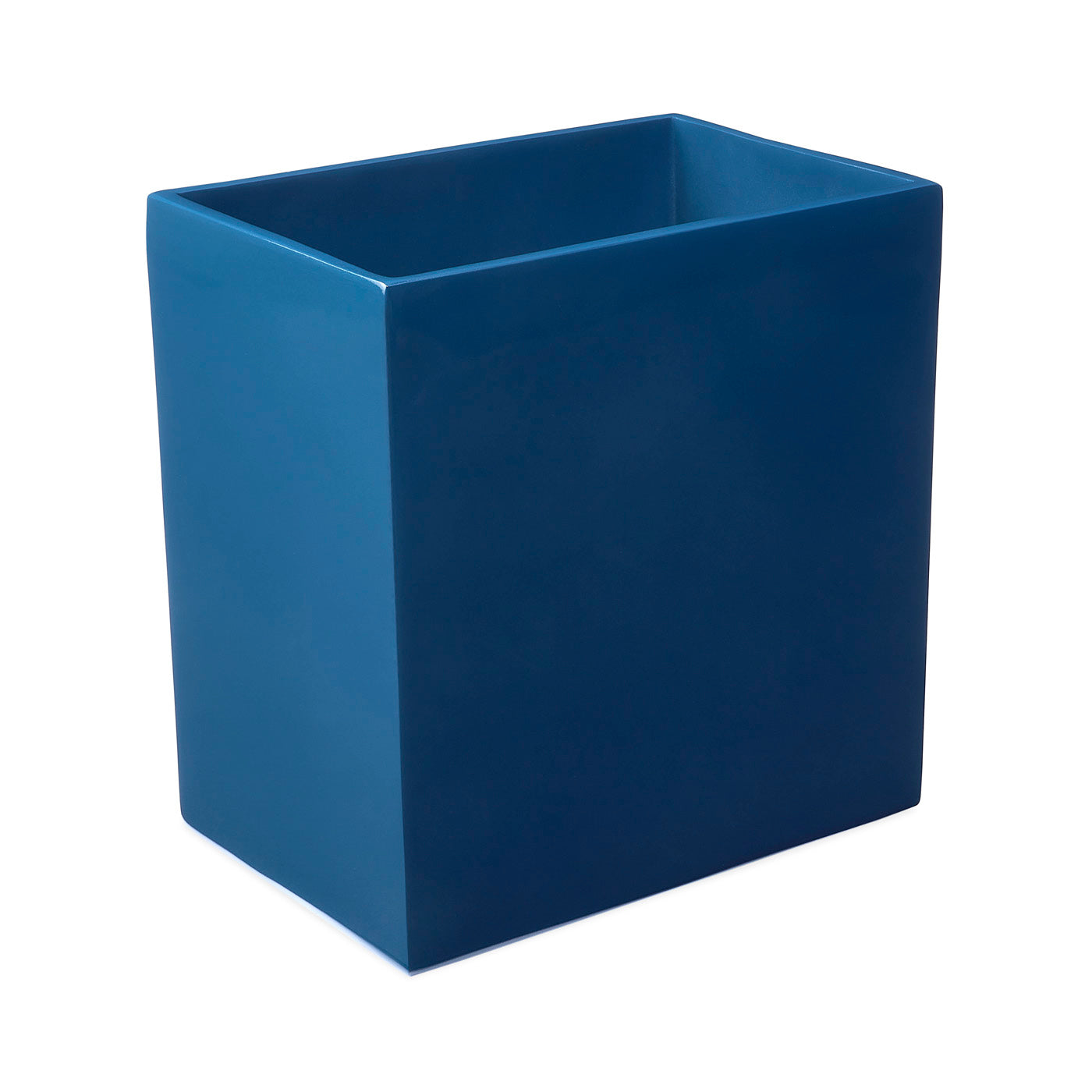 lacquer wastebasket navy - angle view