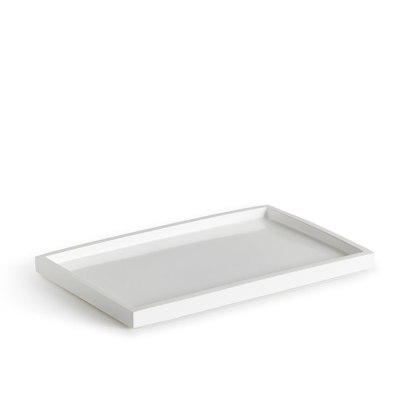 lacquer tray white - angle view