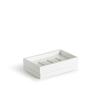 lacquer soap dish white - angle view
