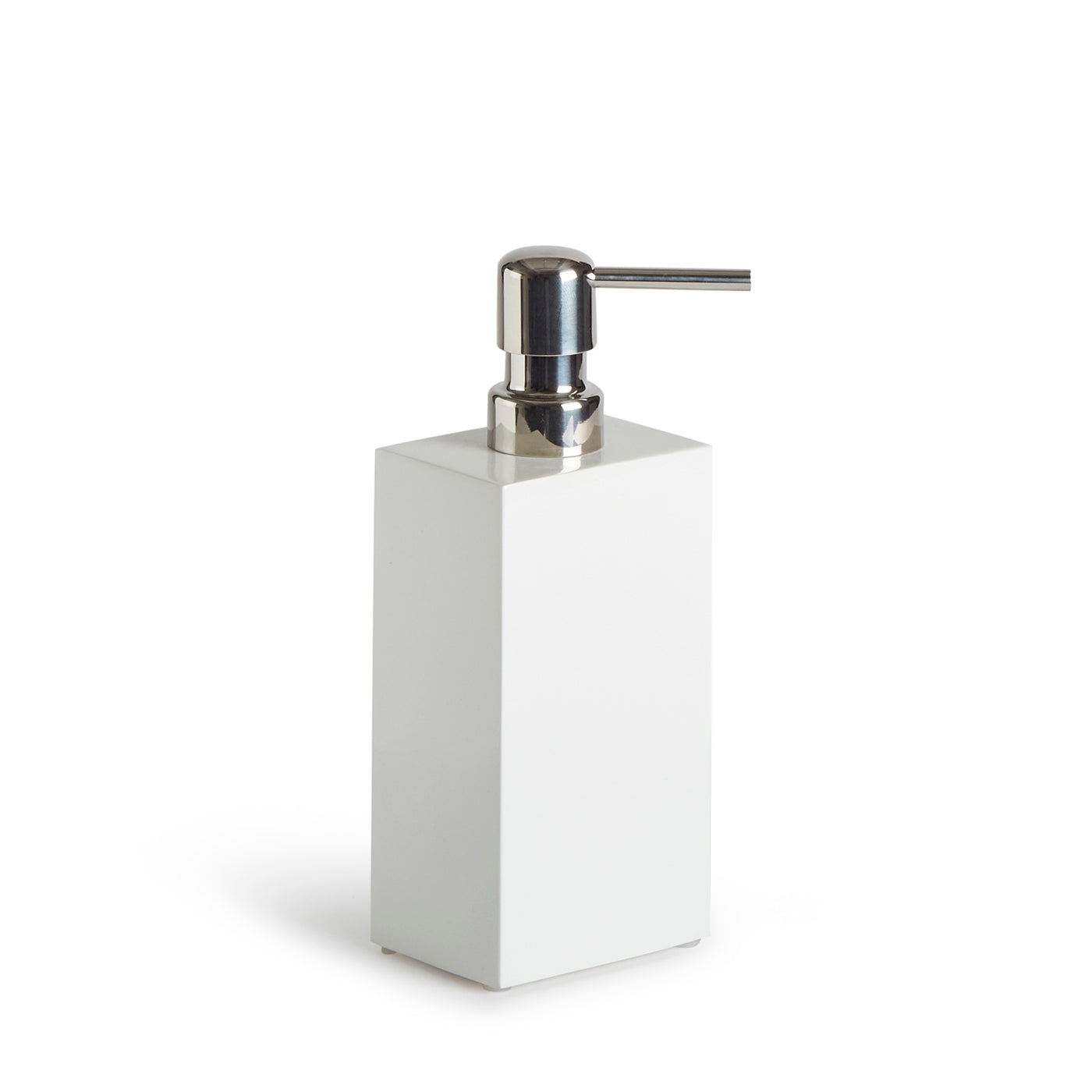 lacquer soap dispenser lacquer white - angle view