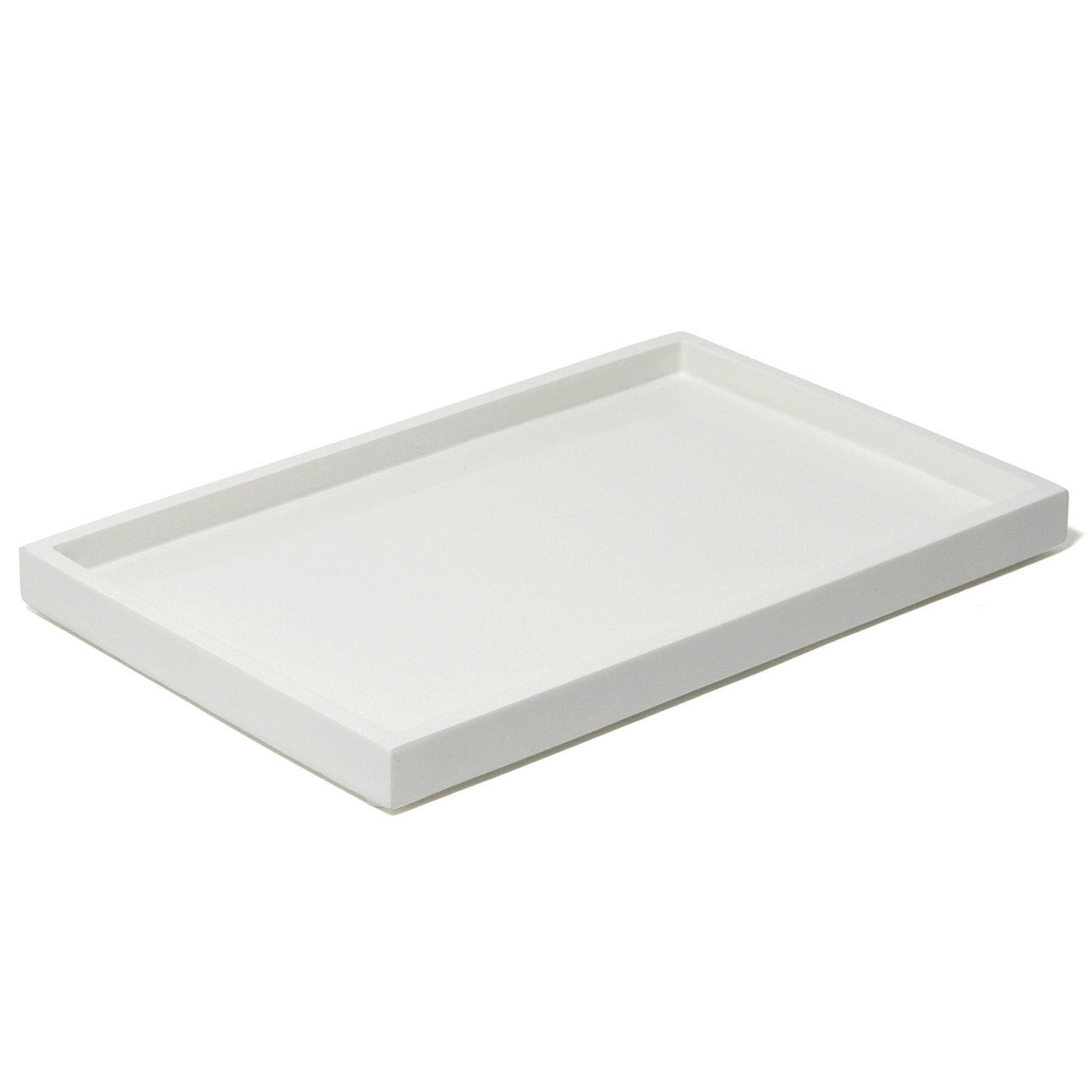 lacquer bath tray white - angle view