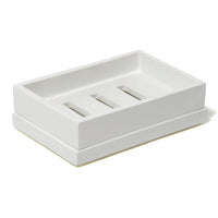 lacquer soap dish white - angle view