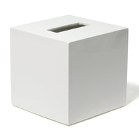 lacquer tissue box white - angle view