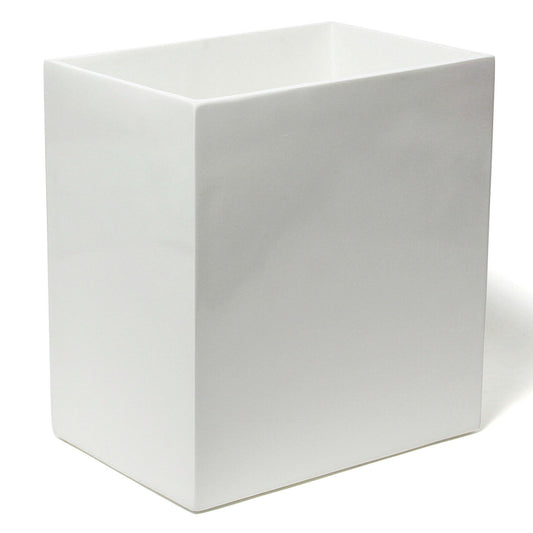 lacquer wastebasket white - angle view