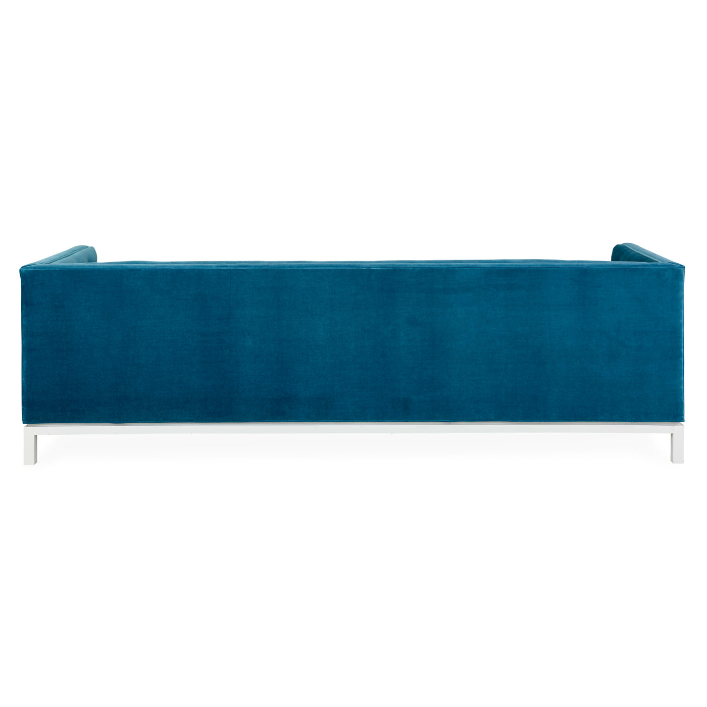 lampert grand sofa venice peacock velvet base white - angle view