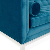 lampert grand sofa venice peacock velvet base white - angle view 2