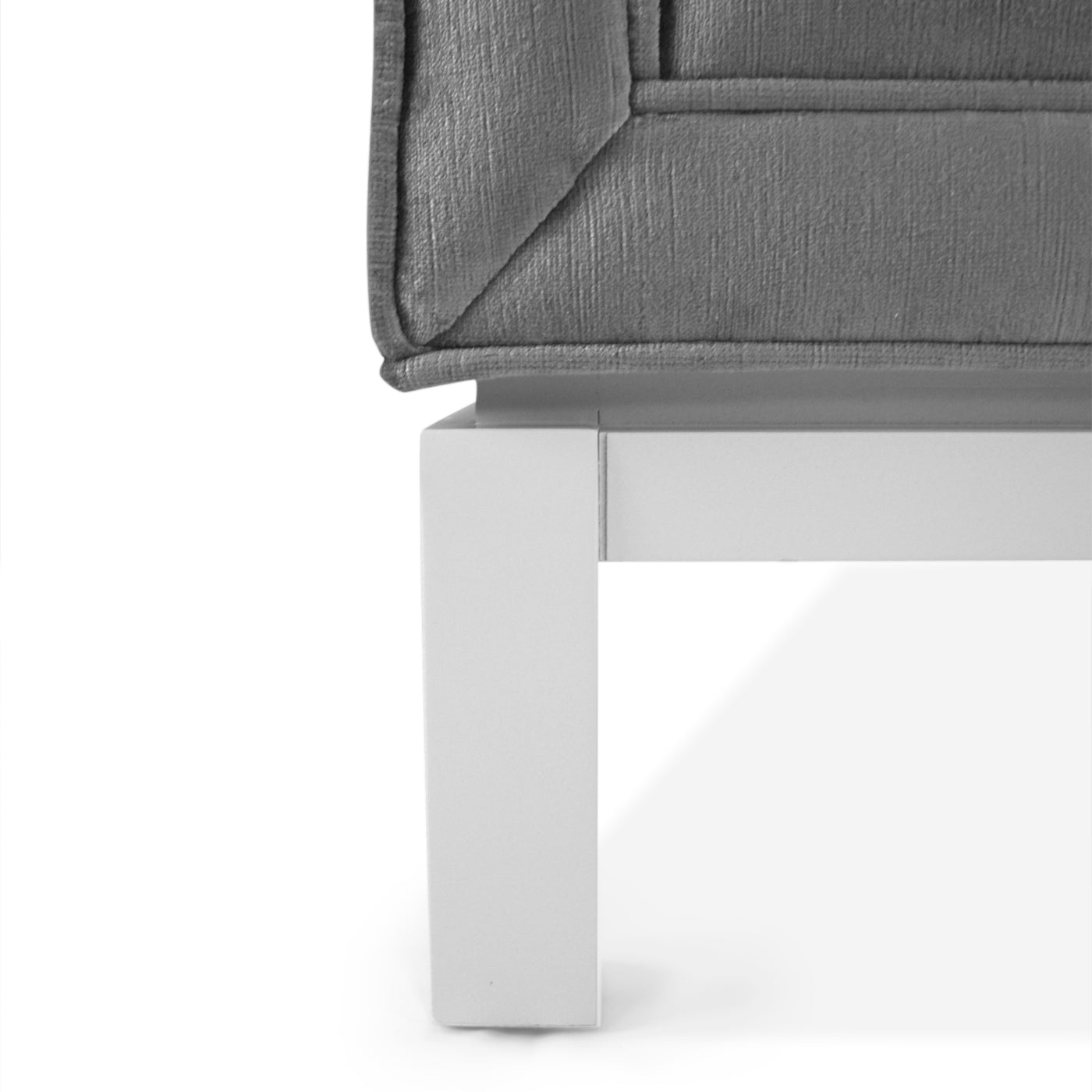 lampert sectional right arm facing brussels charcoal velvet white base - detail view