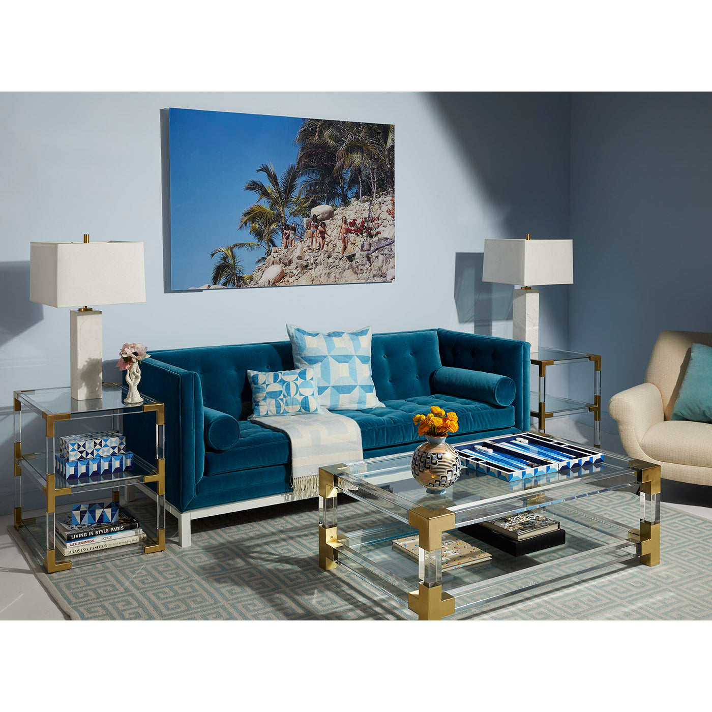 tall canaan table lamp white reform credenza goldfinger dining chairs - styled view