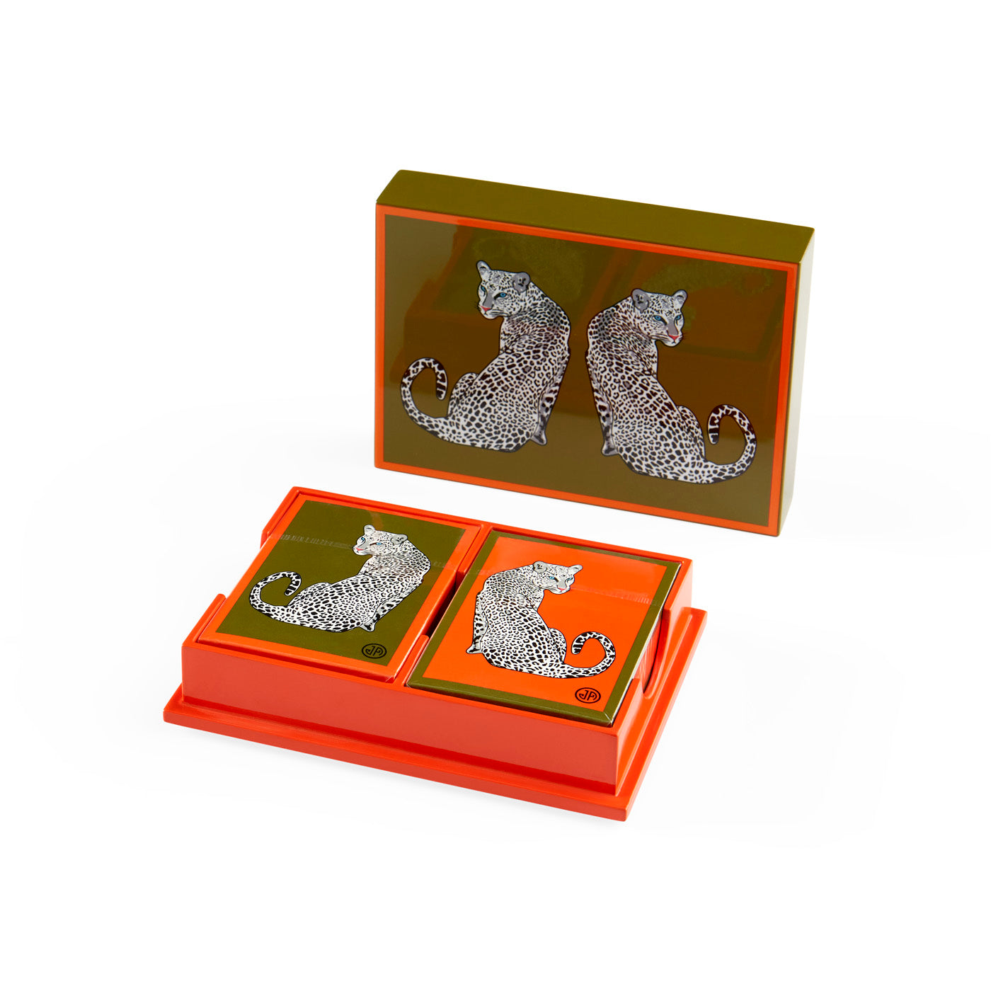 Leopard Lacquer Card Set in Lacquer | Jonathan Adler