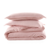 getaway linen duvet set blush - folded view