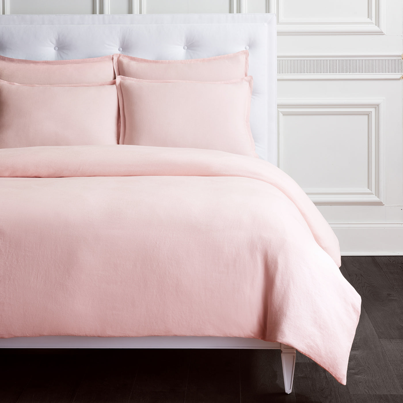 linen duvet set blush pink - folded view