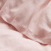 getaway linen duvet set blush - detail view