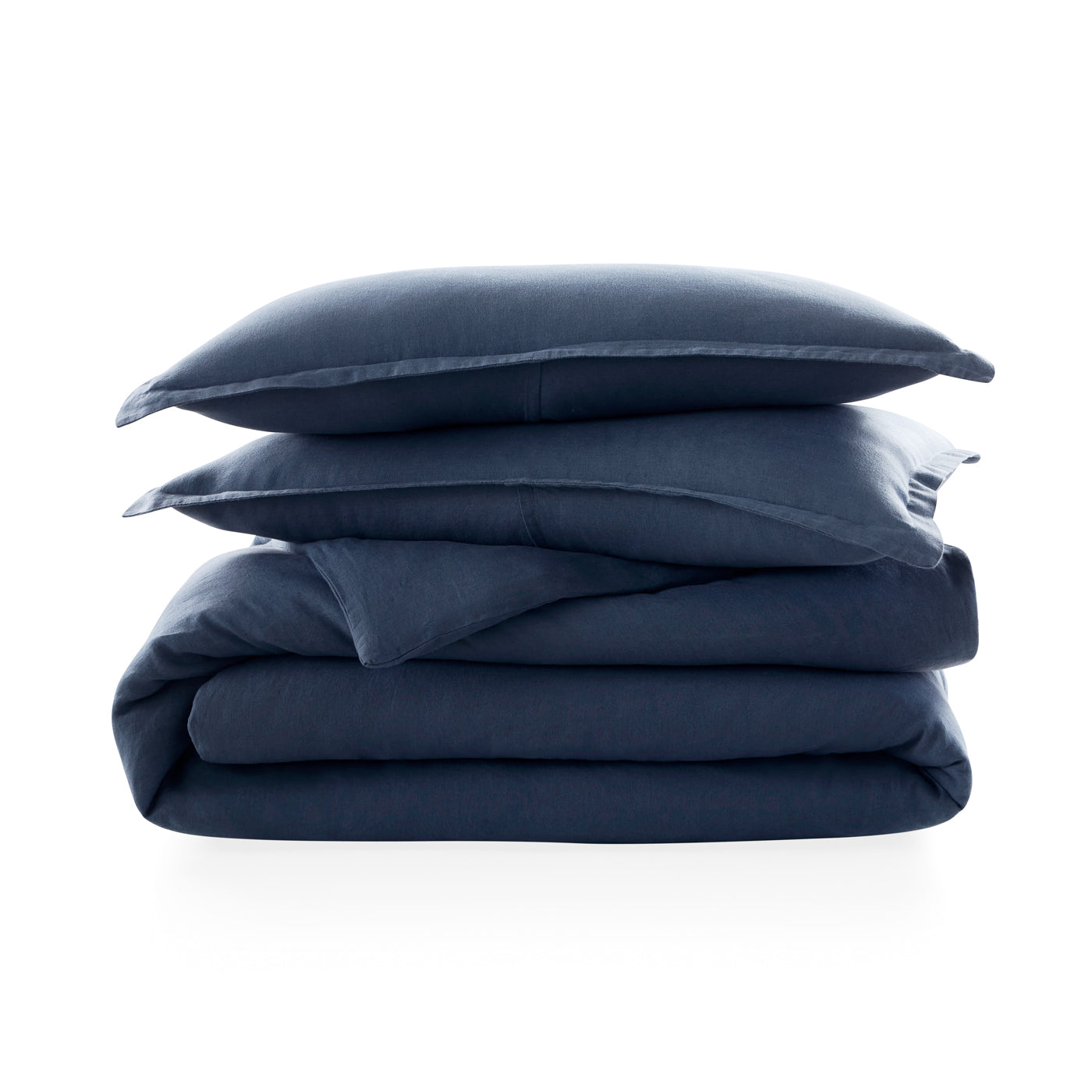 getaway linen duvet set indigo - folded view