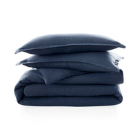 getaway linen duvet set indigo - folded view