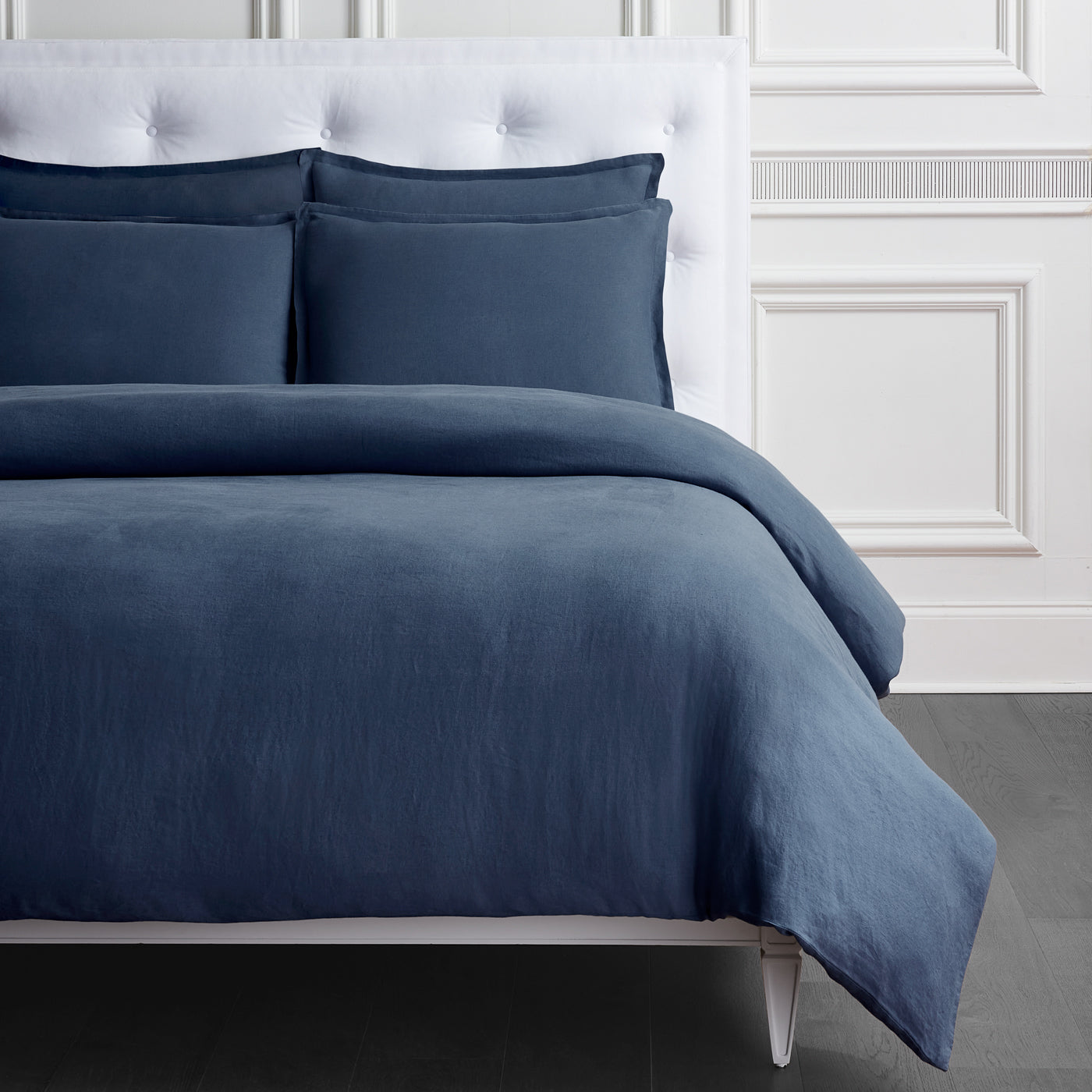 linen duvet set indigo blue - folded view