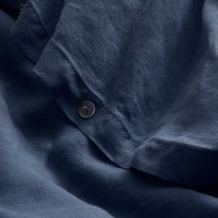 getaway linen duvet set indigo - detail view