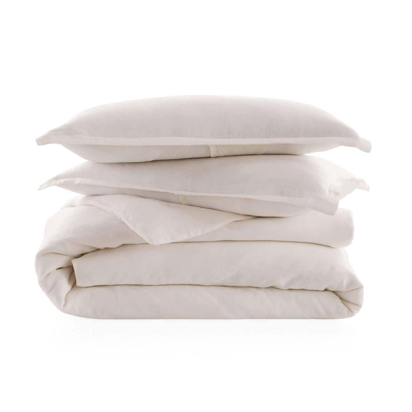 getaway linen duvet set ivory - folded view
