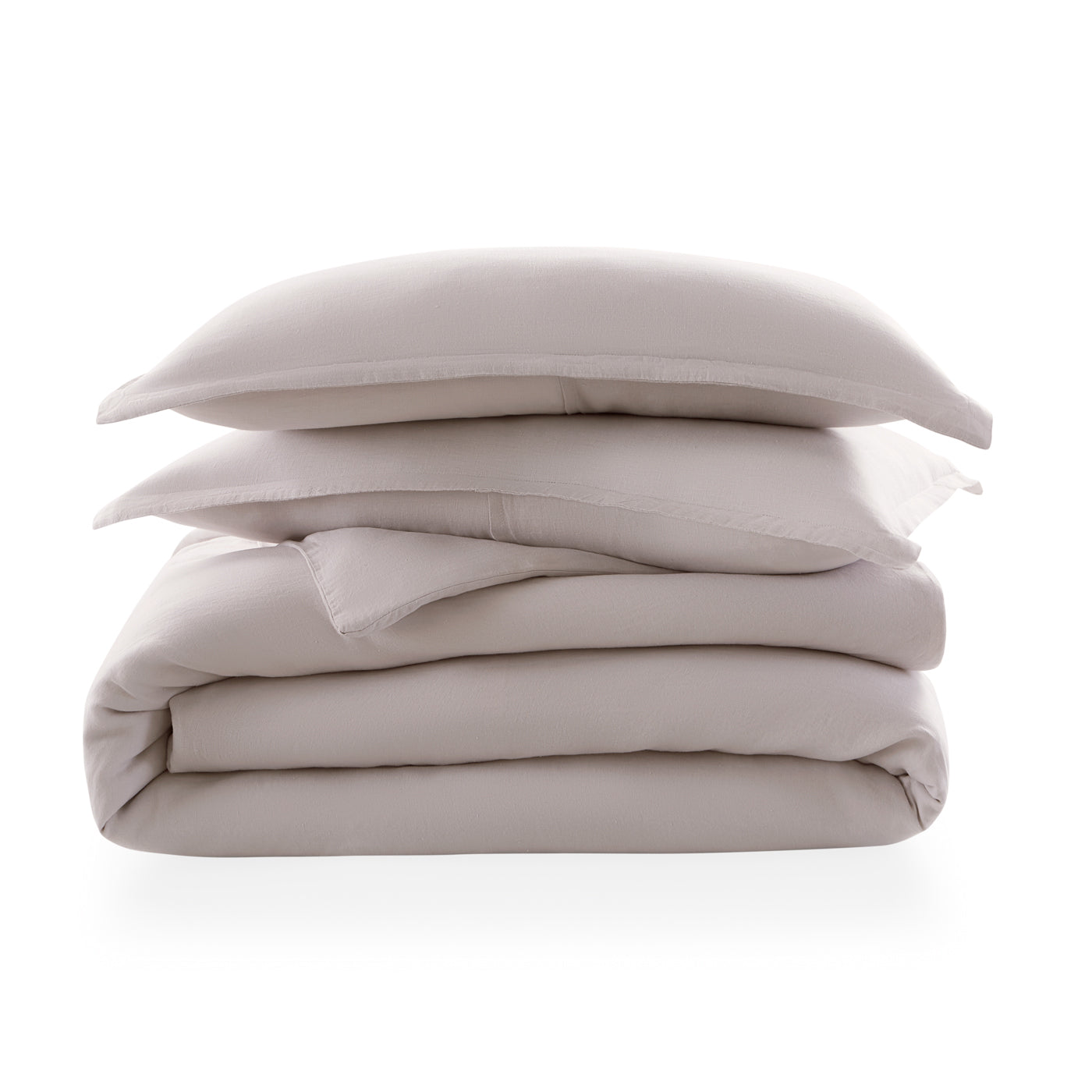 getaway linen duvet set pale grey - folded view