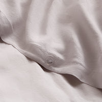 getaway linen duvet set pale grey - detail view