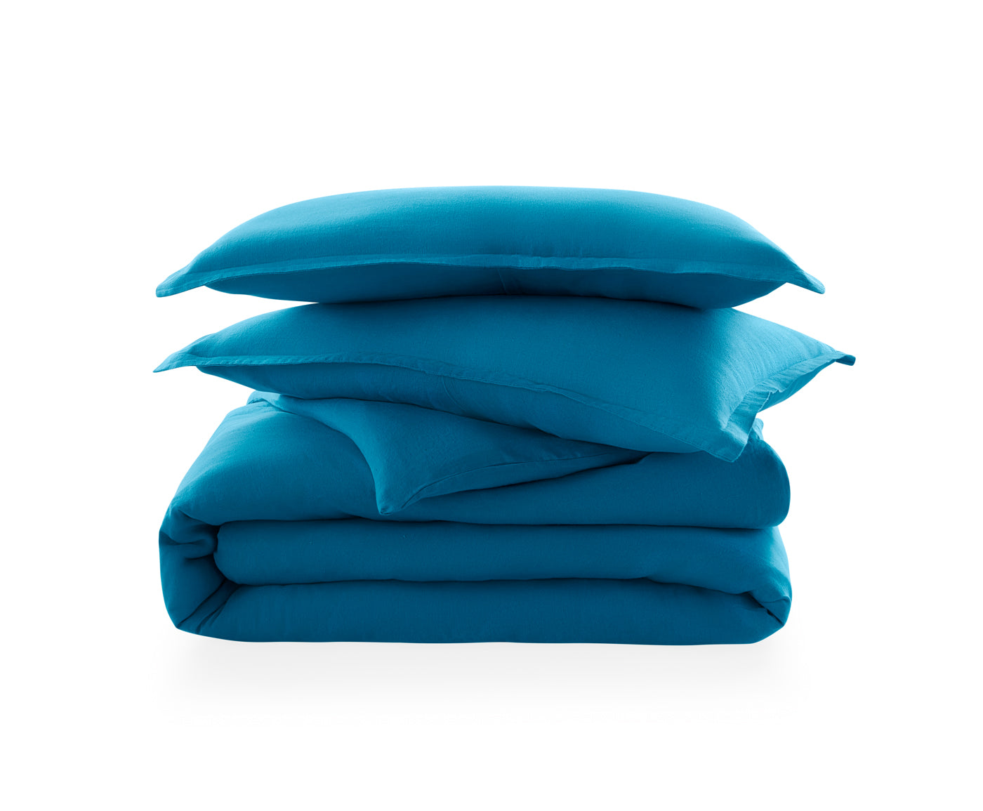 getaway linen duvet set teal - folded view
