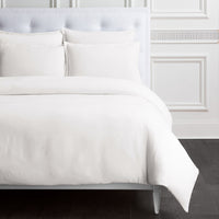 linen duvet set white - folded view