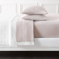 linen sheet set pale grey - folded view