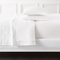 linen sheet set white - folded view