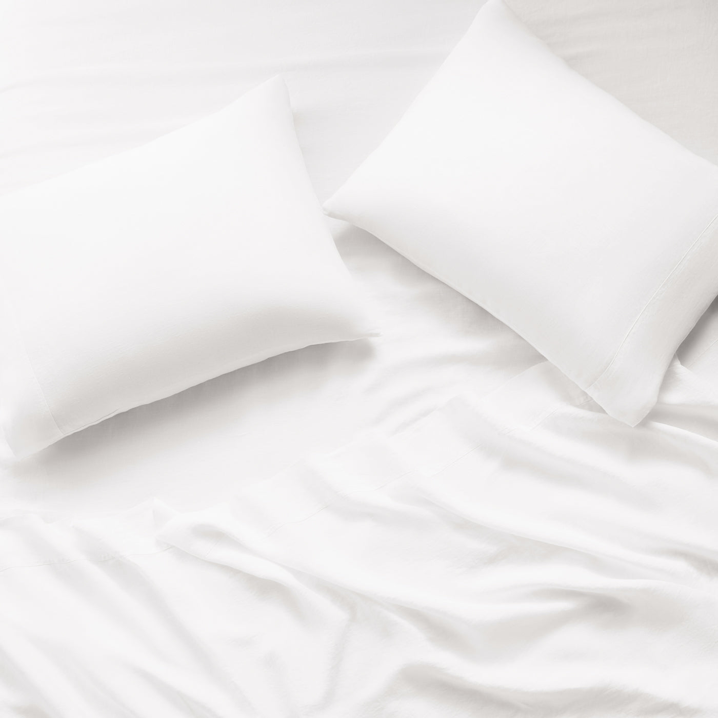 getaway linen sheet set white - styled view
