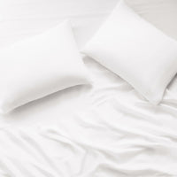 getaway linen sheet set white - styled view