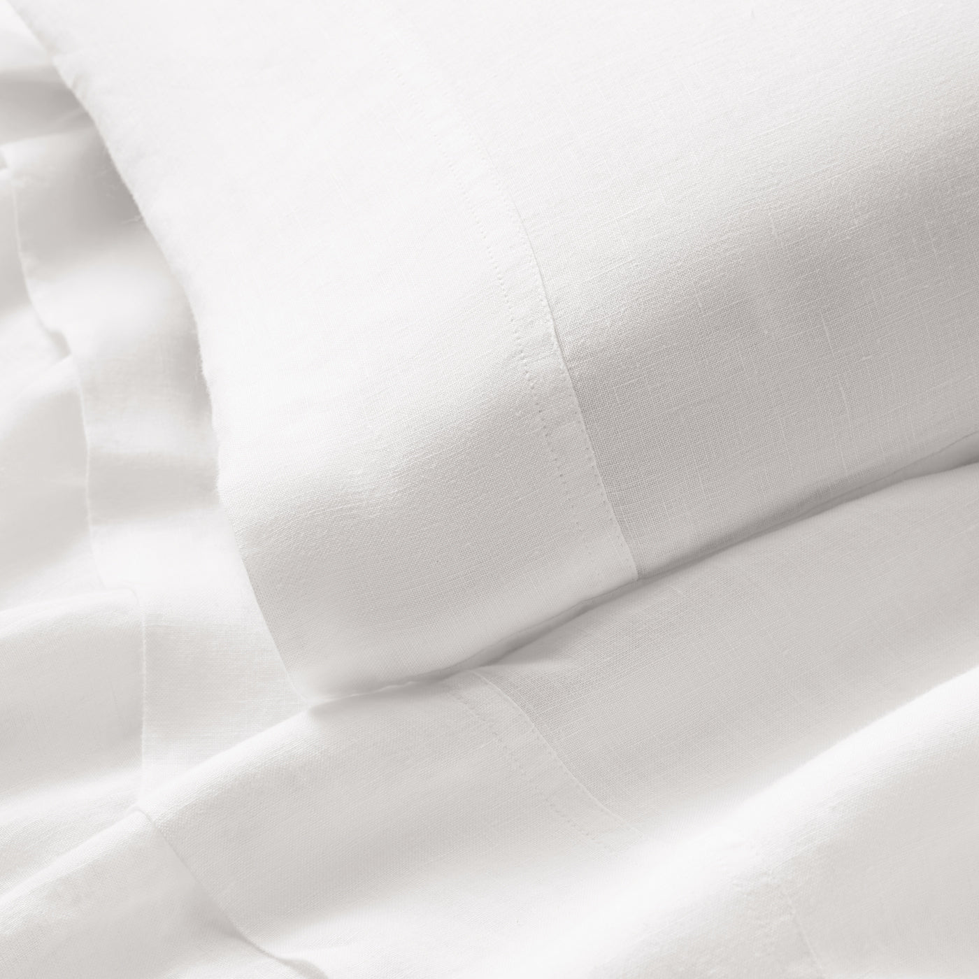 getaway linen sheet set white - detail view