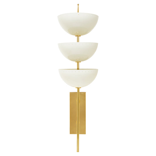 lisbon sconce brass ivory enamel - front view