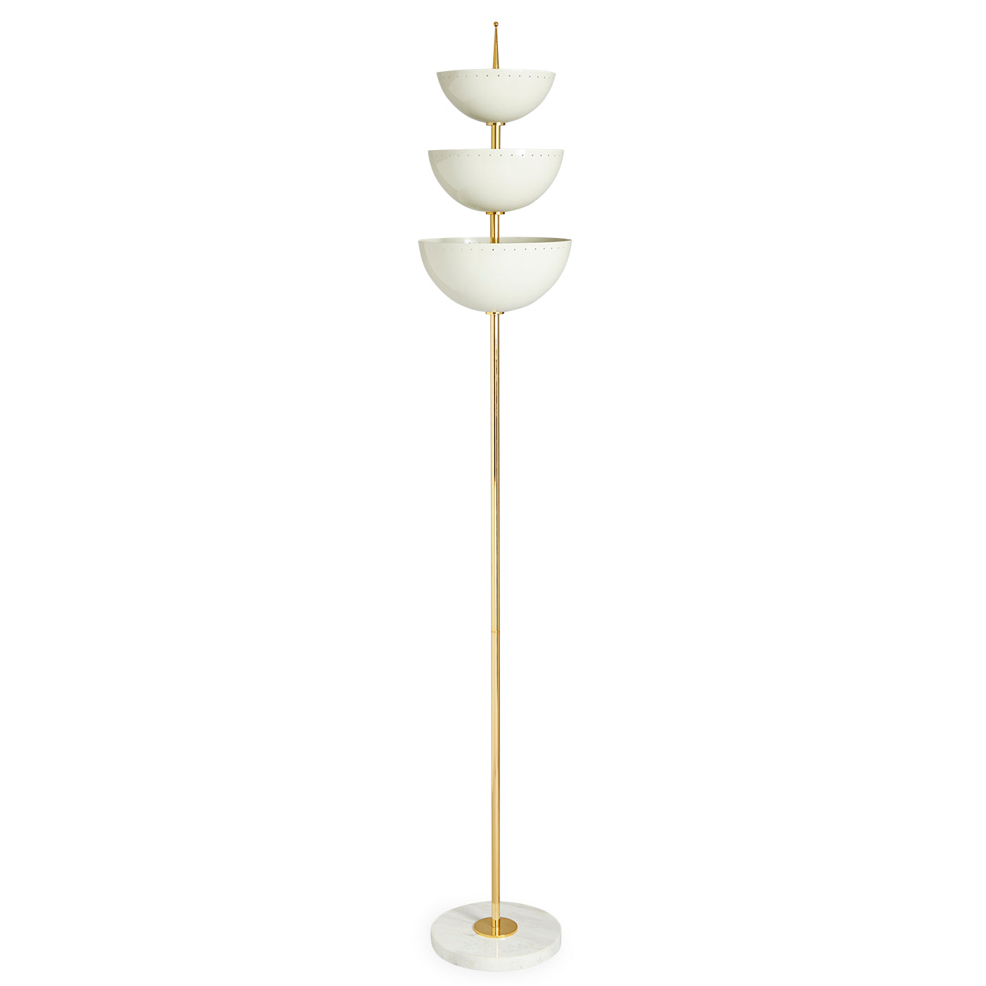 lisbon torchiere brass ivory enamel - front view