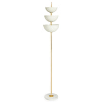 lisbon torchiere brass ivory enamel - front view