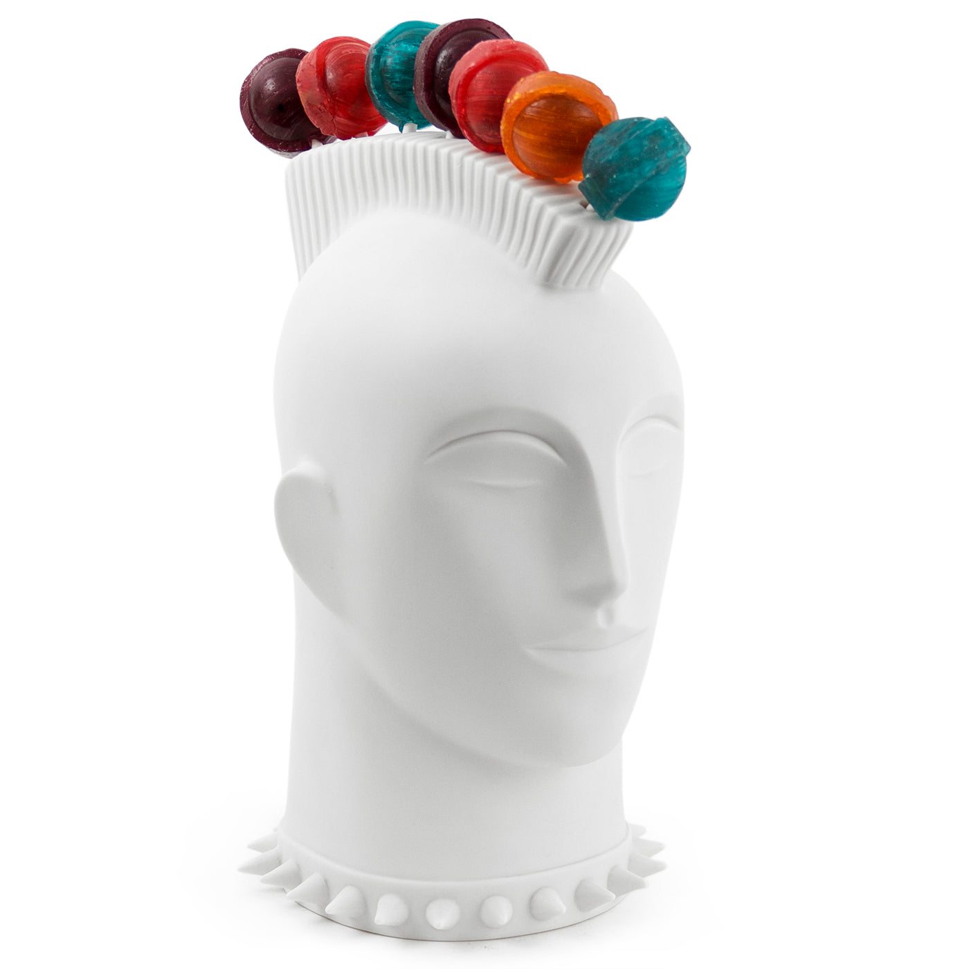 mohawk lollipop holder porcelain white with lollipops - angle view