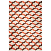 lorenzo reversiblle peruvian flat weave rug orange brown - back view