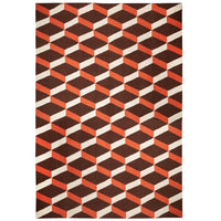 lorenzo reversiblle peruvian flat weave rug orange brown - front view