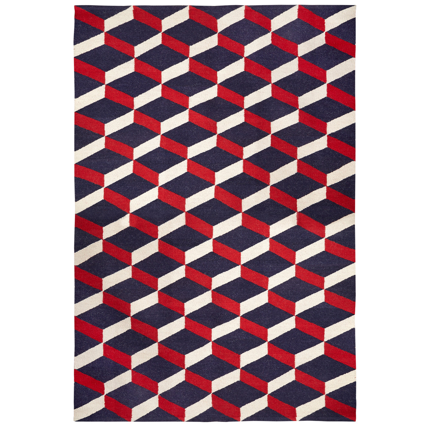 lorenzo reversible peruvian flat weave rug red 4x6 - front view