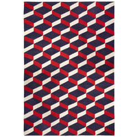 lorenzo reversible peruvian flat weave rug red 4x6 - front view