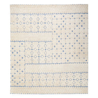 malmo hand-knotted rug wool blue and white - front view