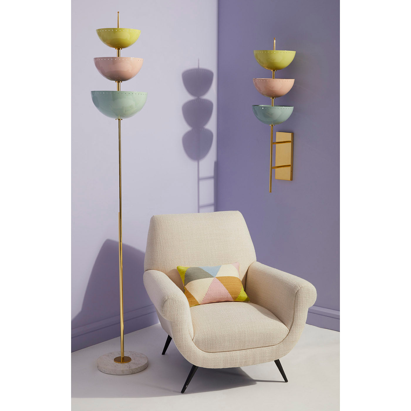 harlequin helix pillow marcello lounge chair - styled view