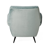 marcello lounge chair brussels cape blue velvet legs metal - back view