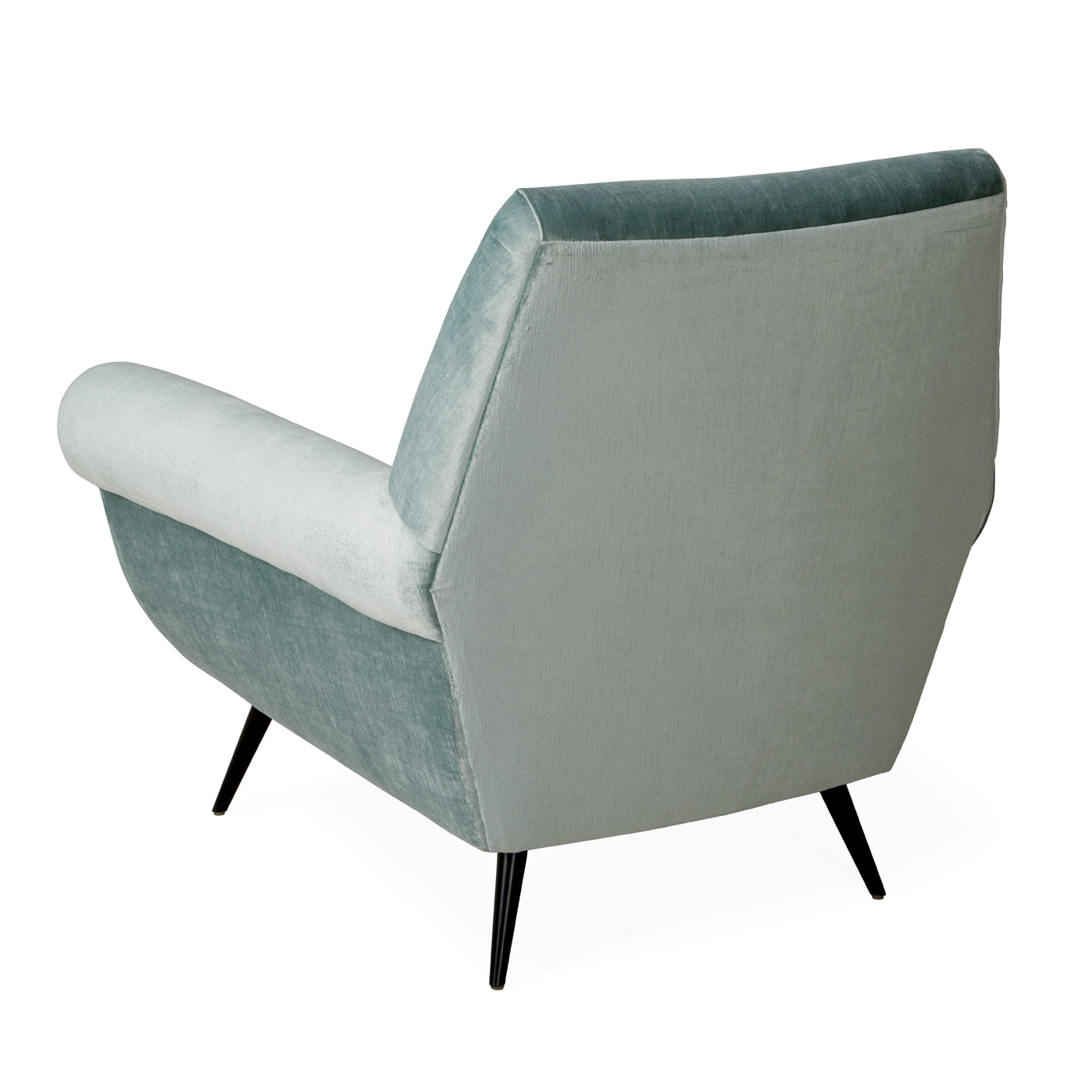 marcello lounge chair brussels cape blue velvet legs metal - angle back view