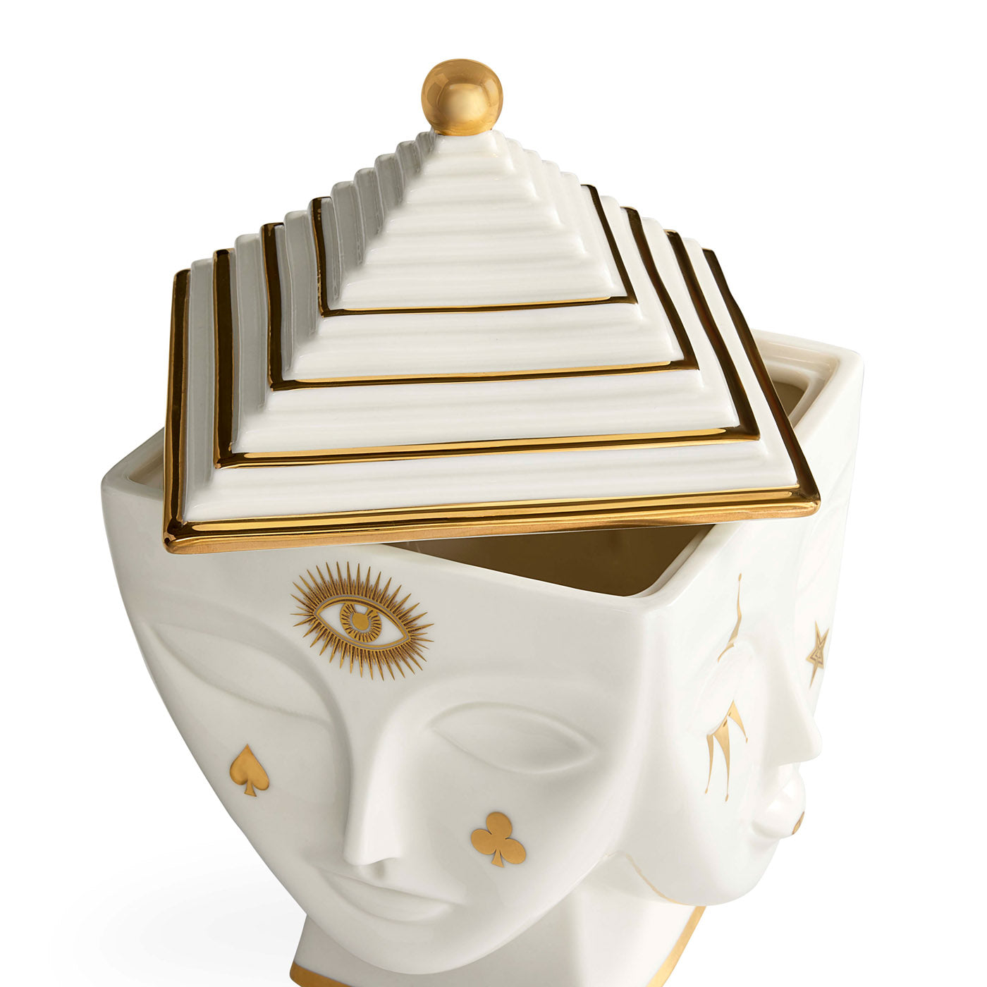 Masquerade Ice Bucket in Porcelain with Gold Accents | Jonathan Adler
